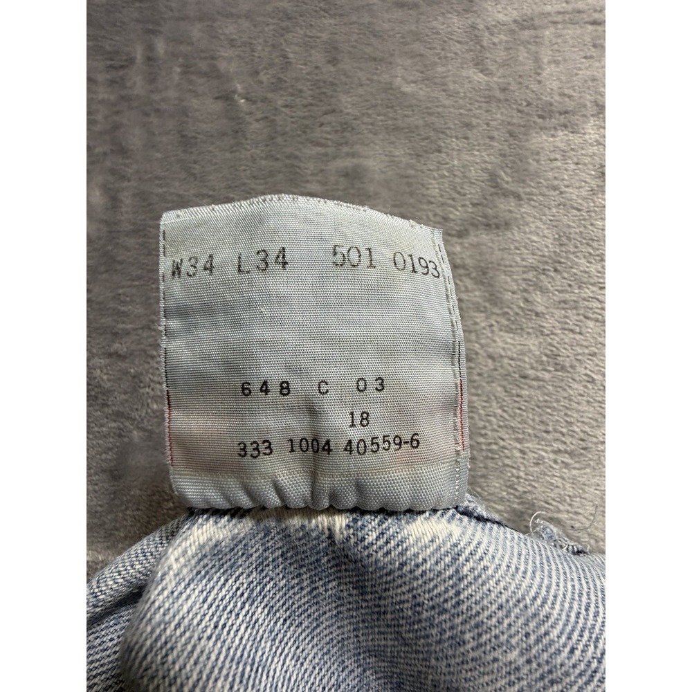 Vintage Levi 501 Button Fly Jeans Men's 34/34 True Fit Stonewash Regular Fit - Picture 11 of 12